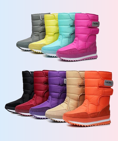 DADAWEN Women's Waterproof Frosty Snow Boot