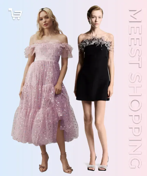 Polka Dot Tulle Midi Dress, Strapless Dress With Feather Detail