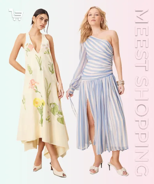 Maxi Dress In Stripe, Midi Dress In Buttermilk