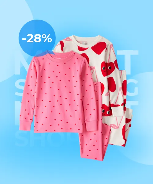 Toddler Cherry & Heart 100% Cotton Snug Fit 4-Piece Pyjamas - Pink/White