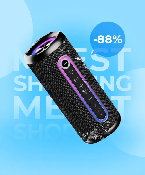 CASCHO M10 Portable IPX7 Waterproof Wireless Speaker with 30W, Black