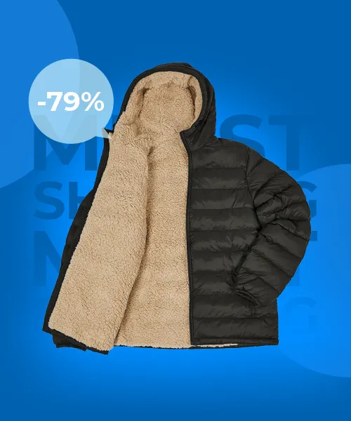 MEN'S HOODED SHERPA-LINED JACKET