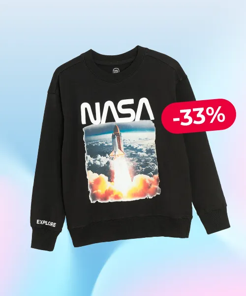 Cool Club, Boys' Long Sleeve T-Shirt, Black, NASA