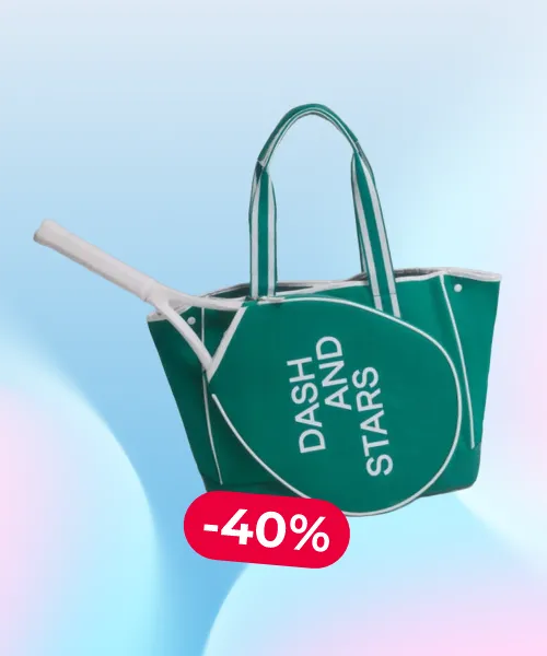 Dash and Stars Green paddle tote bag
