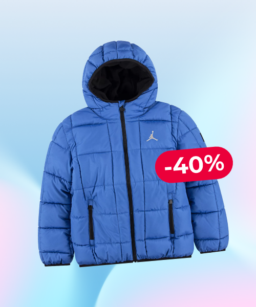 -40% Jordan Boys Quilted Hooded Long Sleeve Jacket