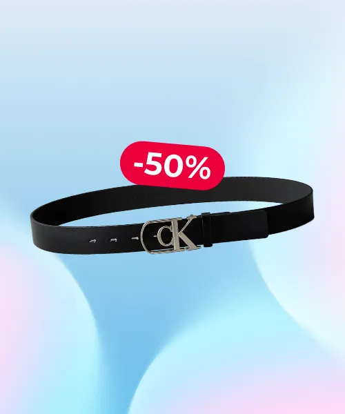 Full grain leather logo belt