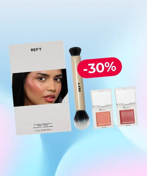 REFY Cream Blush Duo with Duo Face Brush Gift Set