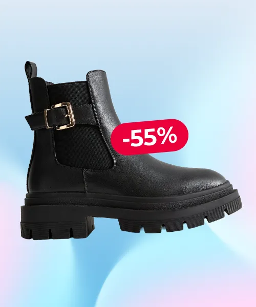 Wide Fit Black Faux Leather Chunky Chelsea Boots