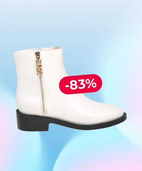 MICHAEL KORS Cream Regan Leather Ankle Boots