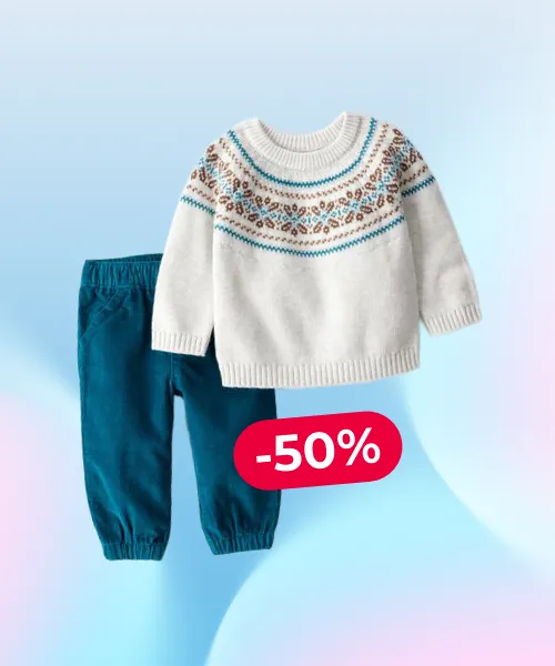 Baby Boy 2-Piece Fair Isle Sweater & Pant Set