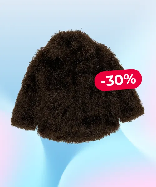 Coat Oversize Fur Dark Brown
