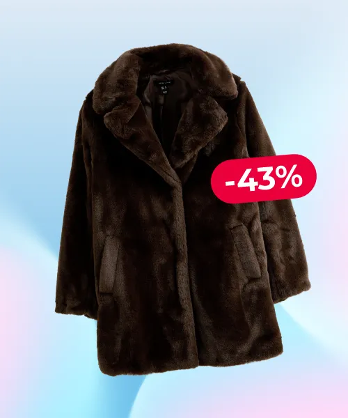 Brown Faux Fur Midi Coat