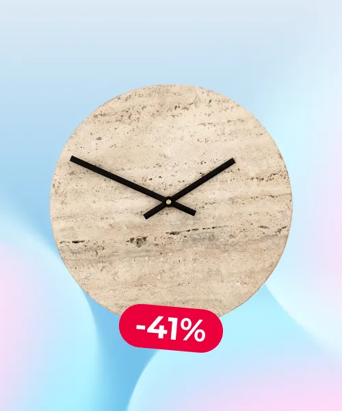 Handcrafted Loko Travertine Clock