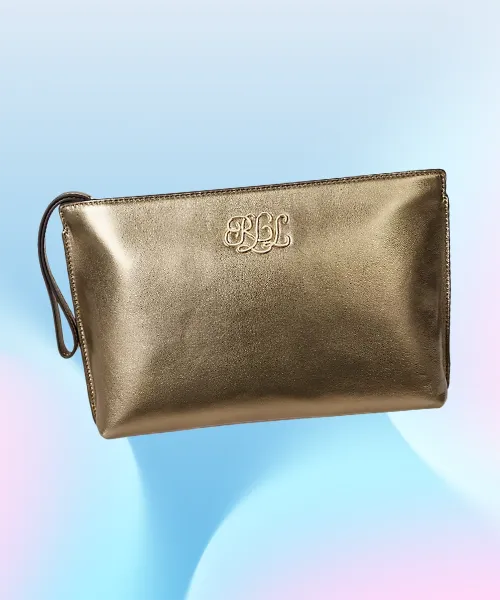 Pochette grande in nappa metallizzata