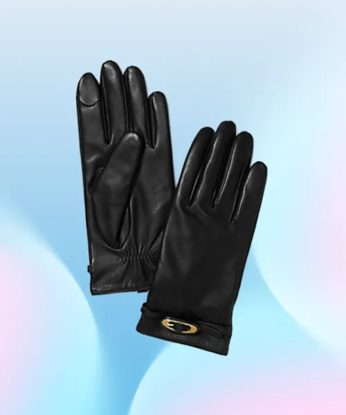 Buckle Leather Gloves