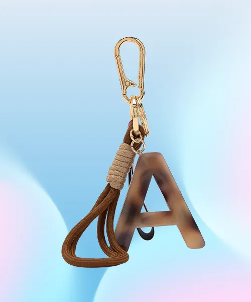 Keychain with letter charm