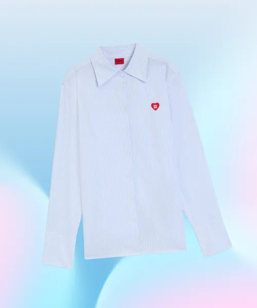 Relaxed-fit blouse in striped Oxford cotton