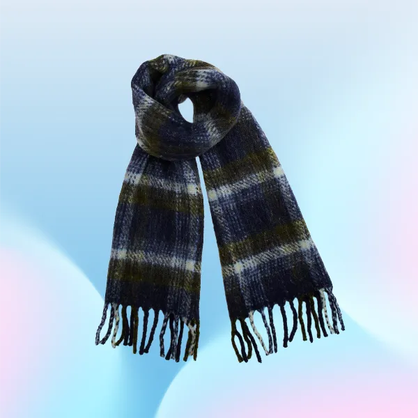 Bufanda en mezcla de lana con cuadros