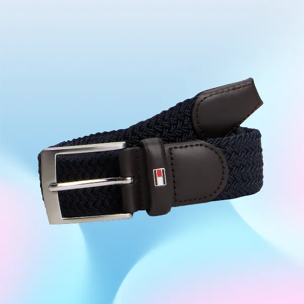 Cintur&oacute;n Adan textil trenzado el&aacute;stico tonal