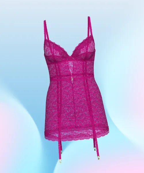 Tease Lace Cupped Mini Slip Dress