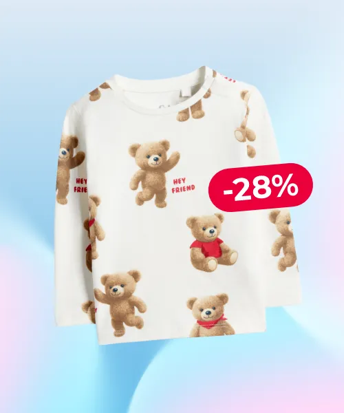 Baby teddy bear long-sleeved top
