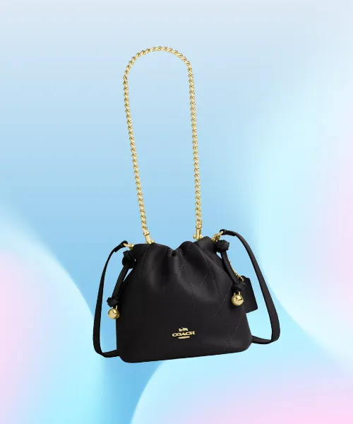 Faye Mini Drawstring Bag With Quilting