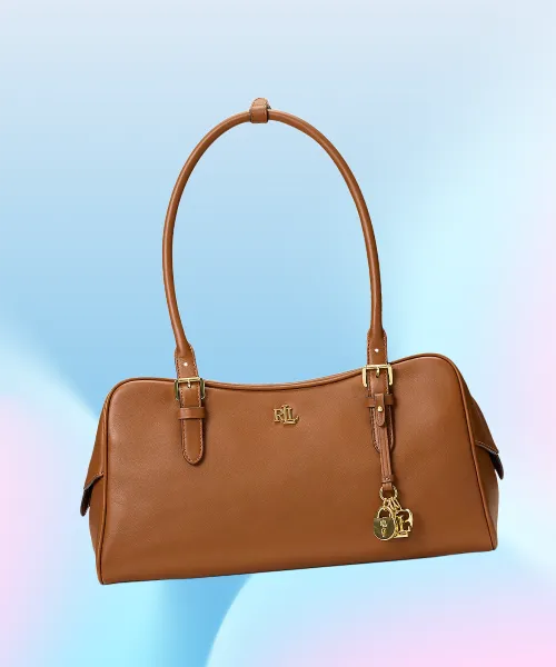 Lauren Ralph Lauren Leather Large Marcy Zip Satchel