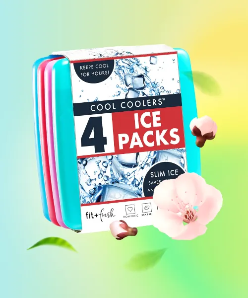 4 Pack Slim Ice Packs for Lunch Boxes