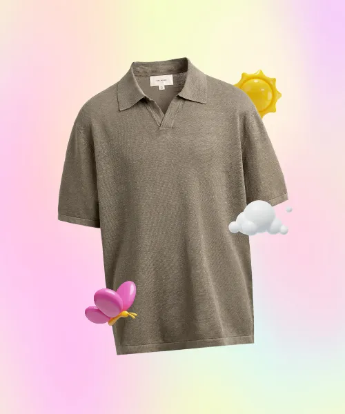 REGULAR FIT 100% LINEN KNIT POLO SHIRT