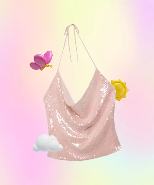 Sequin Halter Top