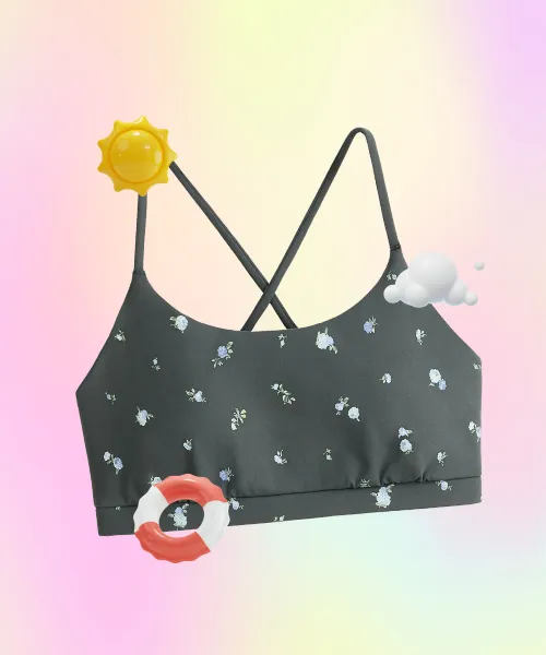 Evermove Floral Print Sports Bra