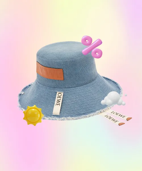 Frayed Fisherman's Hat in Denim