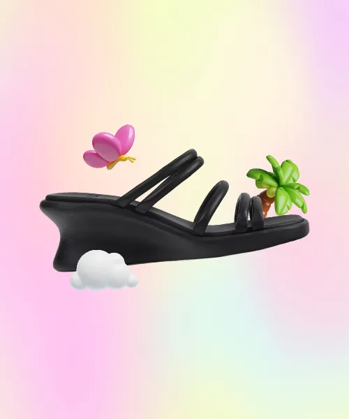 Black Leather Sandals for Women