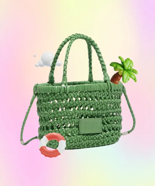 Emerald Leather Braided Mini Bag