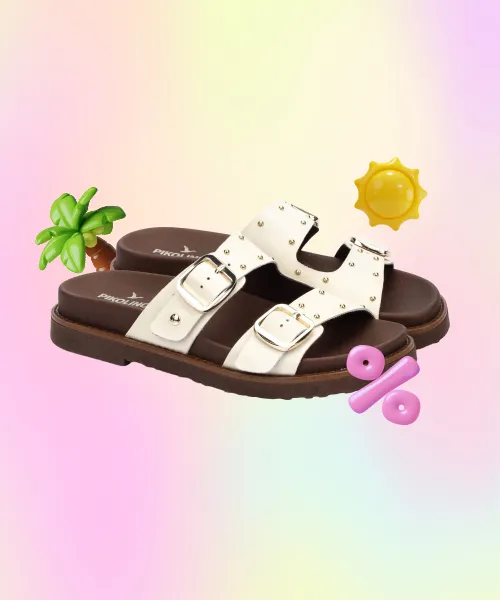 Women's Flat Sandals with Buckle