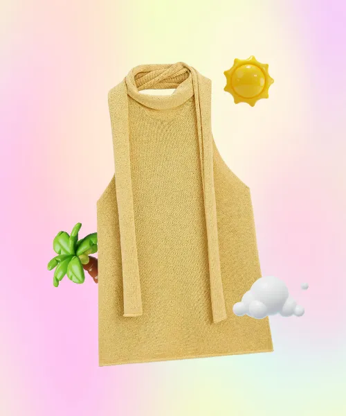 Linen Blend Halter Top
