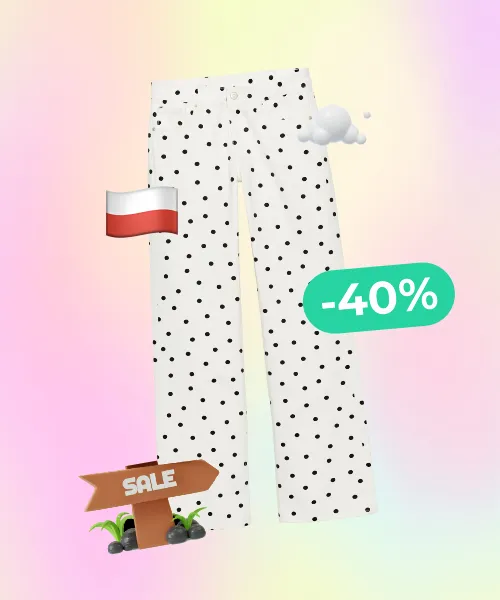 TRF LOW-RISE WIDE-LEG DOT JEANS