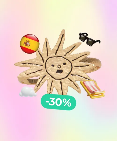 Sun bracelet with brushed gold texture