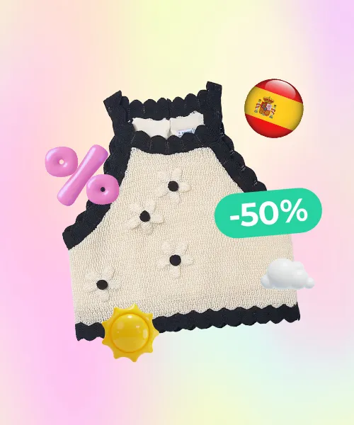 Top knit floral girl