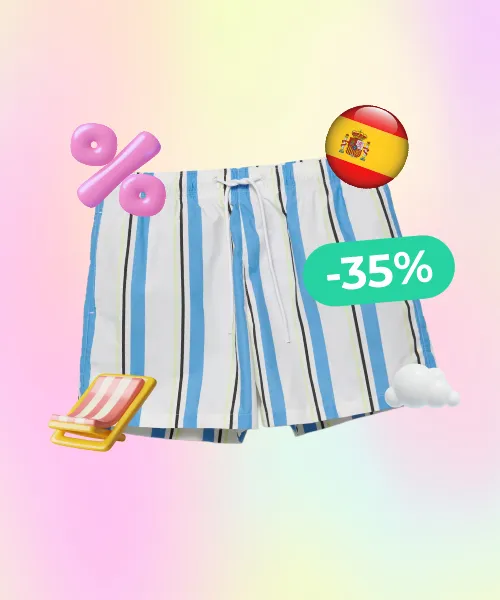 Striped swimming trunks