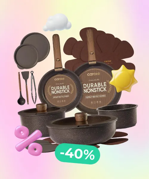 CAROTE 21PCS Pots and Pans Set