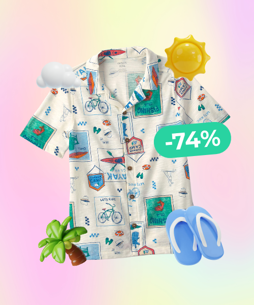 -74% Boys Camp Shirt