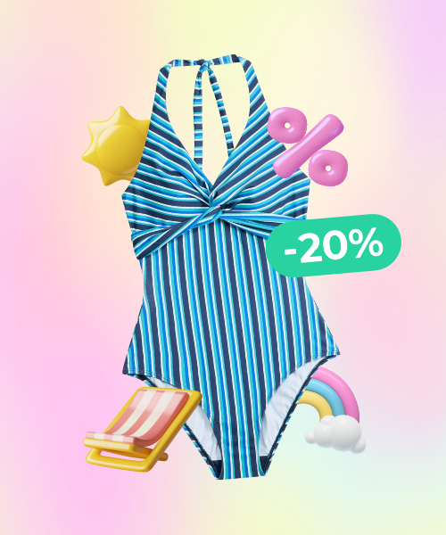 Neck-tie swimsuit