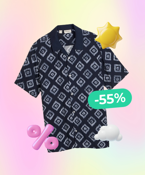 Short-sleeved viscose shirt