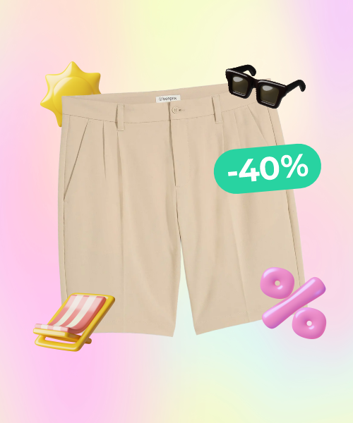 Pleated Bermuda chino shorts