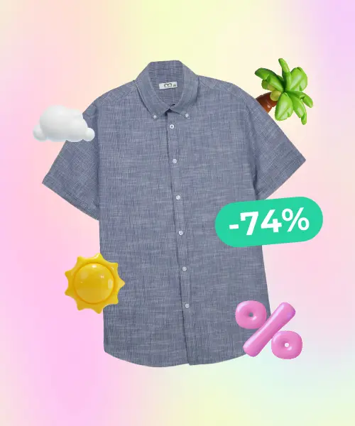 Short-sleeved striped shirt