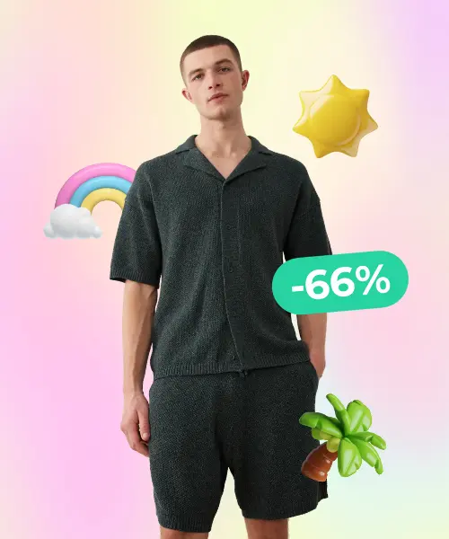 Knitted shorts co-ord in green twist -66%
