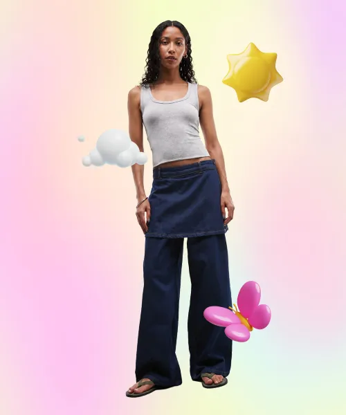 Reclaimed Vintage Skirt Trouser Jeans In Indigo
