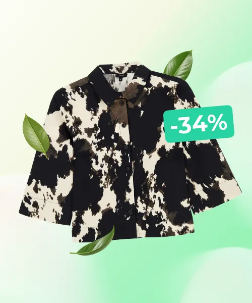 Cotton shirt with an animal print