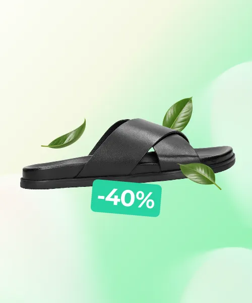 Men's black flip-flops